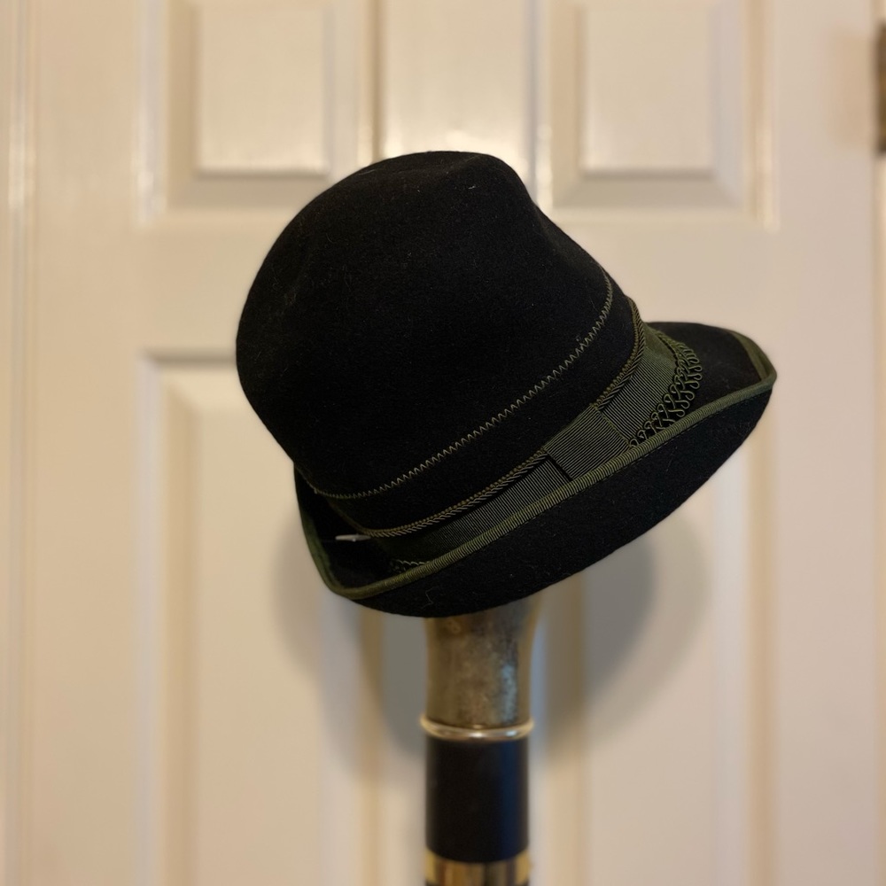 VTG Hutsalon Belva Damm - Elegant German alpine tyrolean wool fedora hat, Size: